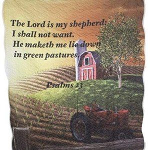 Psalm 23 Farm Quilted Throw